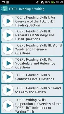 TOEFL Test android App screenshot 1